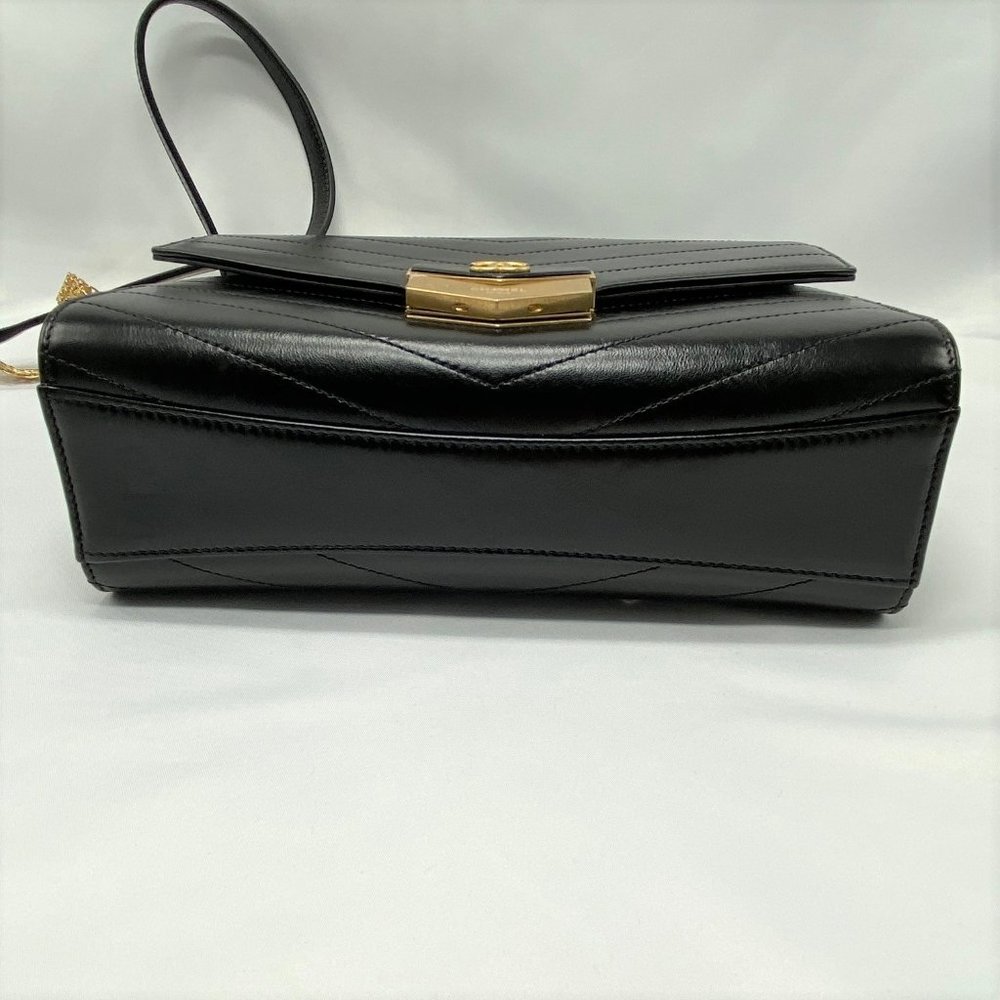 Chanel Black Medal Envelope Flap Bag Chevron Calfskin - Picture 7 of 12